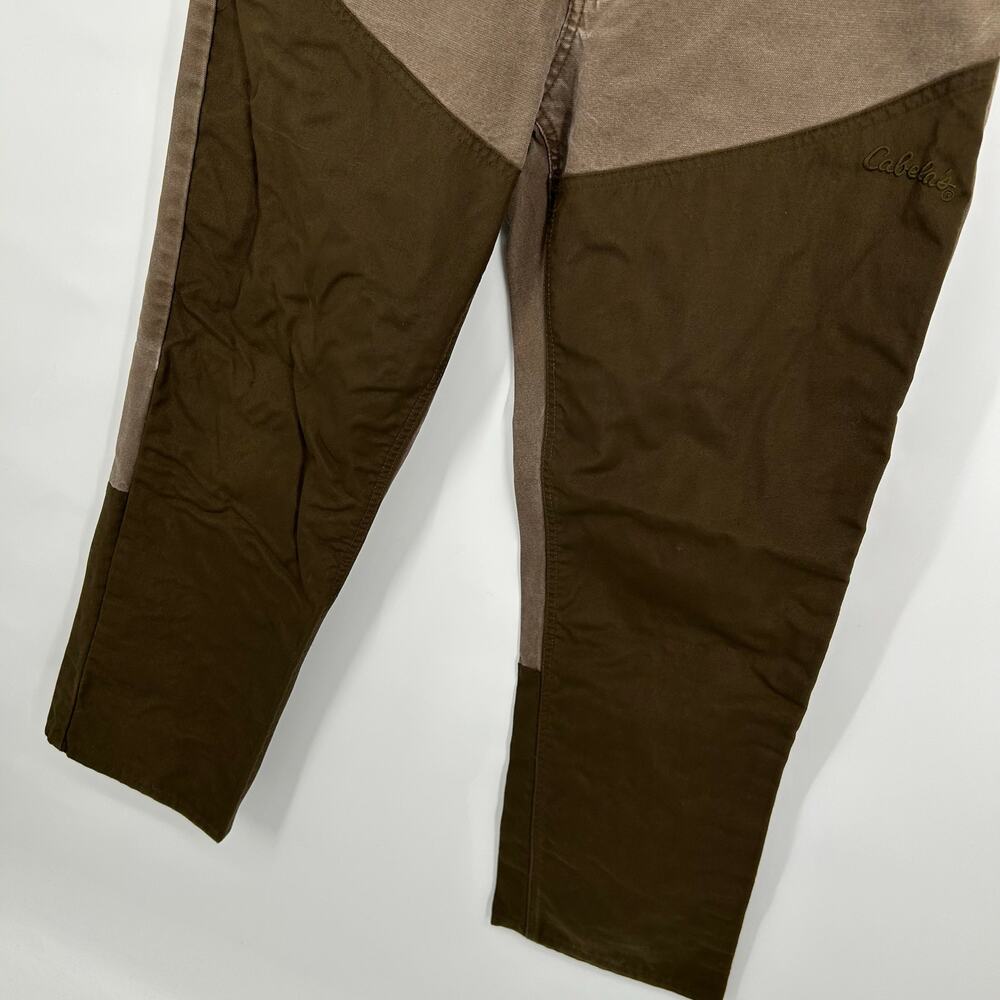Mens Brown Double Knee Cabela's Canvas Upland Brush Guard Pants 32x30 act(31x29) - Picture 6 of 11